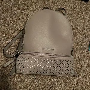 Michael Kors. Grey. Backpack purse.